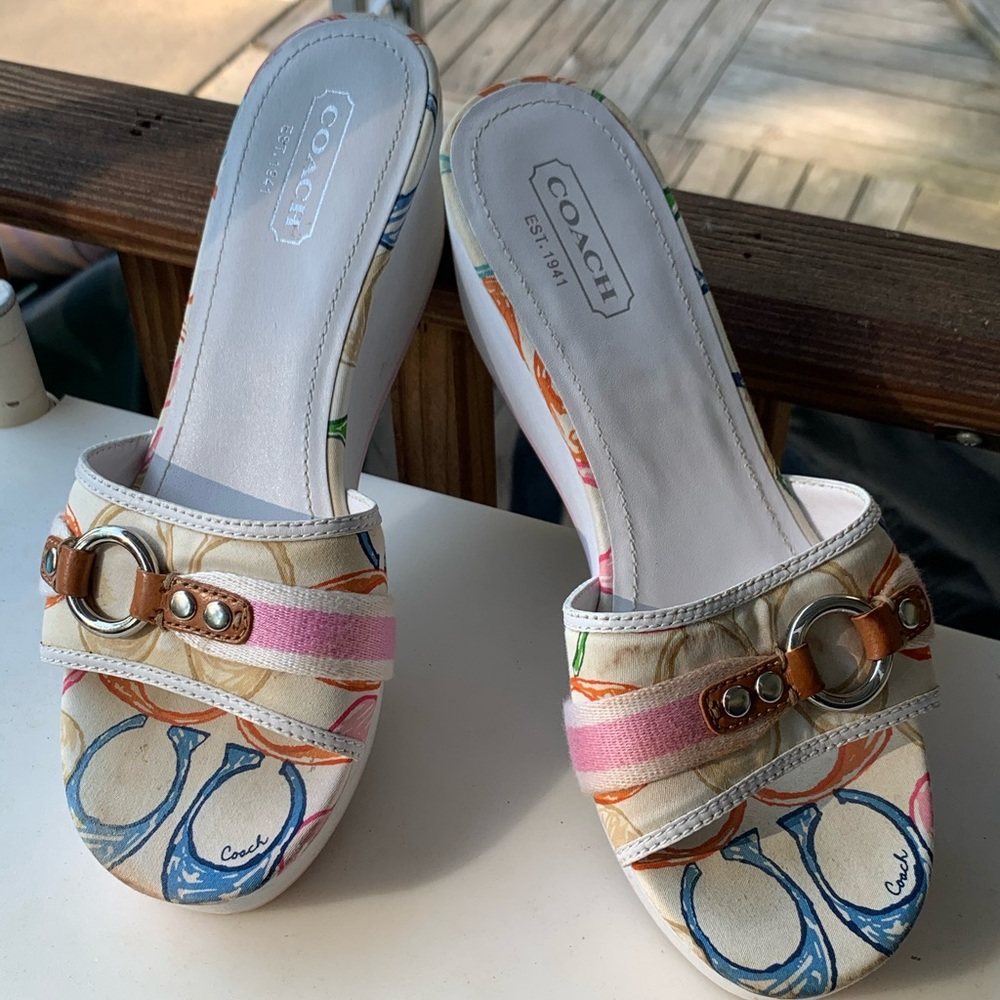Coach wedge summer shoes Size 9